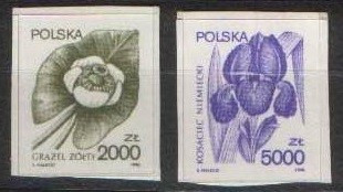 Polonia 1990 - flora,autoadesive,2v.neuzat,perfecta stare(z) foto
