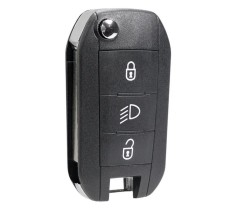 Cheie auto completa Techstar pentru Peugeot Citroen, 3 butoane, HU83, 433MHz, cu chip ID46, telecomanda inclusa