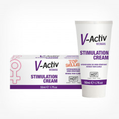 Crema V-Activ for Woman, pentru stimularea clitorisului, orgasm intens si cresterea libidoului femeilor, 50 ml