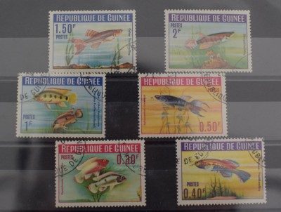 TS23/11 Timbre Serie Republic of Guinee - Serie 6 valori Pesti exotici foto