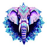 Sticker decorativ, Elefant, Albastru, 60 cm, 10199ST