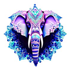 Sticker decorativ, Elefant, Albastru, 60 cm, 10199ST foto