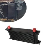 Radiator universal de ulei din aluminiu, 16 randuri, pentru motor si transmisie, 330 x 50 x 115 mm, -AN10 37 , negru