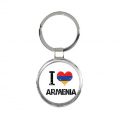 Iubesc Armenia : Cadou Breloc : Heart Flag Country Crest Armenian Expat foto