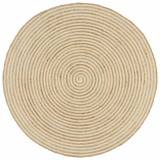 Covor lucrat manual cu model spiralat, alb, 150 cm, iuta GartenMobel Dekor