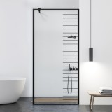 Paravan dus walk-in Aqua Class &reg; Black, model Supreme negru, sticla clara, securizata, 120x195 cm, Leroy Glass