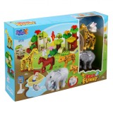 Joc constructie ferma din cuburi, 91 piese, 4 figurine