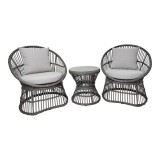 Set mobilier de grădină Natal, rattan, gri