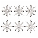 Cumpara ieftin Set sase stele de aruncat, 8 colturi, otel inoxidabil, 10 cm, argintiu