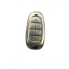 Husa Cheie Hyundai Tucson, 2022-2024, Smartkey, 6 Butoane, Tpu, Silver