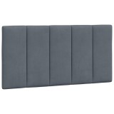 Cumpara ieftin Perna tablie de pat, Hanko, gri inchis, 100 cm, catifea