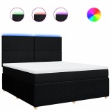 Cumpara ieftin Pat box spring cu saltea, negru, 180x200 cm, catifea