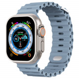 Curea silicon TU&amp;YA&reg; Premium, pentru Apple Watch 8/7/6/5/4/3, Display 41/40/38 mm, Albastru Deschis