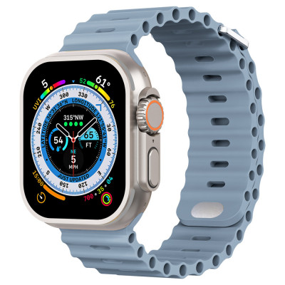 Curea silicon TU&amp;amp;YA&amp;reg; Premium, pentru Apple Watch 8/7/6/5/4/3, Display 49/45/44/42 mm, Albastru Deschis foto