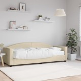 VidaXL Pat de zi cu saltea, crem, 80x200 cm, textil