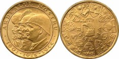 Moneda jubiliara &amp;quot; Ardealul Nostru &amp;quot; | Aur 22k | 1944 | Romania foto