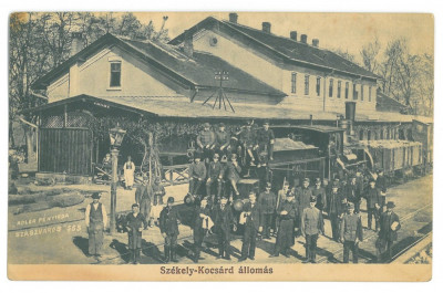 4834 - LUNCA MURESULUI, Alba, Train on Railway Station - old PC - used - 1911 foto