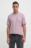 BOSS tricou BOSS ORANGE barbati, culoarea roz, cu imprimeu, 50473278
