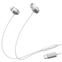 Casti cu fir, Joyroom, USB-C, 10 mm, Alb/Argintiu