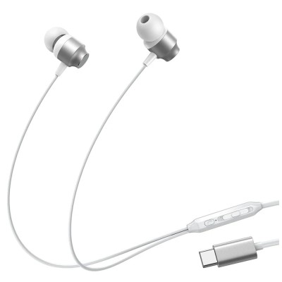 Casti cu fir, Joyroom, USB-C, 10 mm, Alb/Argintiu foto