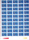 Romania 2003, LP 1603 x, Acordul UE, coala 50 timbre, MNH! LP 1250,00 lei. RARA!, Organizatii internationale, Nestampilat