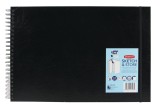 Caiet pentru schite si desen Derwent Professional hartie alba A3 cu spira 56 coli 165 gsm mapa inclusa calitate premium negru-vinil