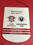Fanion (protocol) meci fotbal RAPID BUCURESTI - UNIVERSITATEA CLUJ (10.11.2019 - Liga 2-a etapa 16)