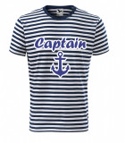 Tricou Sailor print &quot;Captain&quot; ancora marimi S, M, XL bumbac pt barbati, Bleumarin