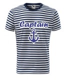 Tricou Sailor print &quot;Captain&quot; ancora marimi S, M, XL bumbac pt barbati, Bleumarin