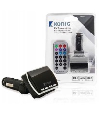 Transmitator Konig FM negru cu telecomanda foto