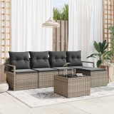 Cumpara ieftin Set de canapele pentru grădină cu pernă 6 pcs Gri deschis