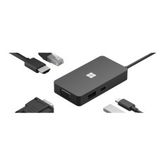 Microsoft Surface USB, C Travel Hub , HDMI, VGA, RJ, 45, USB, C USB, A