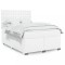 vidaXL Pat box spring cu saltea, alb, 140x190 cm, piele ecologică 3293021