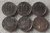 LOT SET 6 monede 10 lei 1990 1991 1992 1993 1994 1995 **