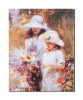 Tablou Canvas Fete Culegand Flori 50x40cm, Gata de Agatat, Decoratiuni Casa, Livrare Rapida &amp; Garantie