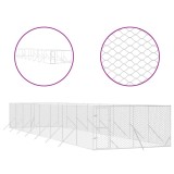 Cumpara ieftin Padoc de exterior pentru caini argintiu 4x16x2m otel galvanizat