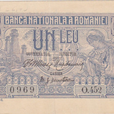 ROMANIA 1 LEU 1915 SERIE 3 CIFRE VF
