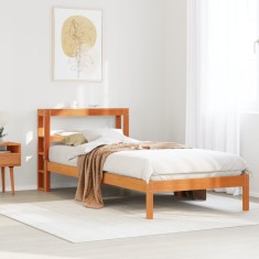 vidaXL Cadru de pat cu tăblie, maro ceruit, 90x200 cm, lemn masiv pin 3305737