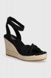 Toms espadrile Marisela femei, culoarea negru, toc pana, 10019733