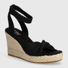 Toms espadrile Marisela femei, culoarea negru, toc pana, 10019733