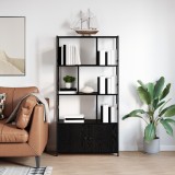 VidaXL Raft pentru cărți Stejar negru 80 x 30 x 155.5 cm Lemn compozit