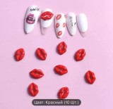 Figurine 3D volumetrice pentru manichiură, set, buze roșii, D19