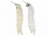 Cumpara ieftin Set 2 ramuri cu flori artificiale albe crem 80 cm