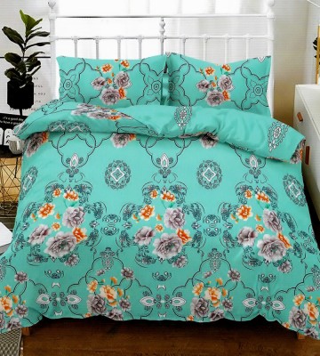 Lenjerie de pat matrimonial cu husa elastic pat si fata perna dreptunghiulara, Nemo, bumbac mercerizat, multicolor foto