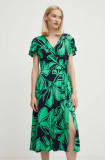 Joseph Ribkoff rochie culoarea verde, midi, evazati, 241052
