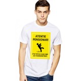 Tricou barbati alb - Atentie Pensionar - L