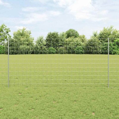 vidaXL &amp;Icirc;ngrădire cu st&amp;acirc;lpi Argintiu 1.2 x 25 m Oțel foto