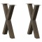 vidaXL Picioare de masă &icirc;n formă de X, 2 buc., oțel natural, 60 x (72-73) cm