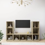 VidaXL Comode TV, 3 buc., stejar Sonoma, 107x35x37 cm, PAL