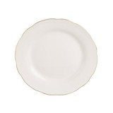 Farfurie portelan off white pentru fructe cu margine ondulată și finisaj auriu m, CMCLASS